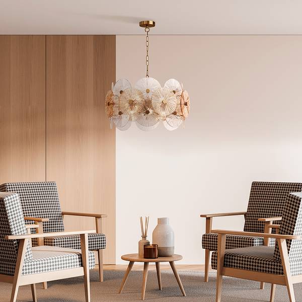 Lampada a sospensione Aster A Vetro colorato / Mischmetal - 8 punti luce