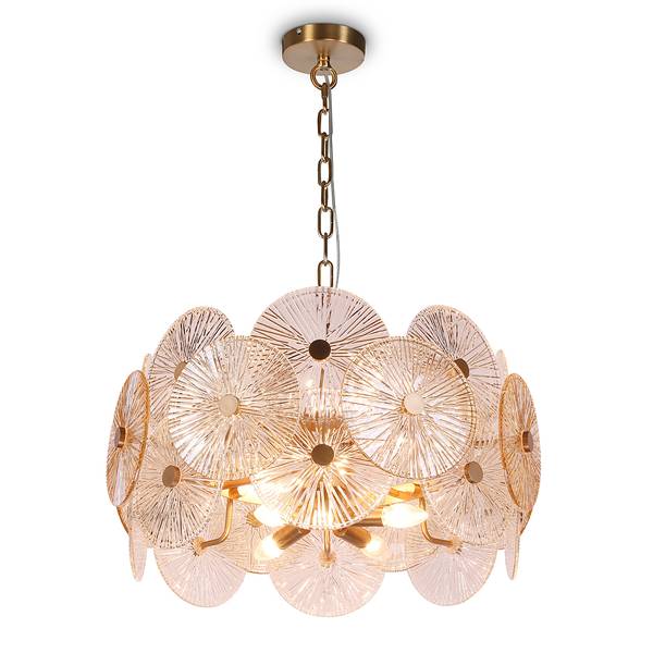 Lampada a sospensione Aster A Vetro colorato / Mischmetal - 8 punti luce