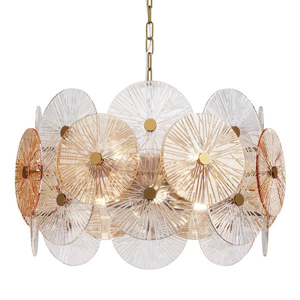 Lampada a sospensione Aster A Vetro colorato / Mischmetal - 8 punti luce