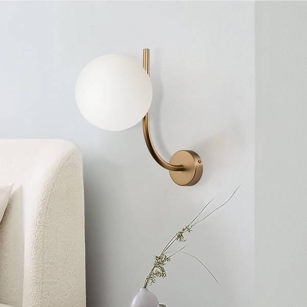 Wandleuchte Rendez-Vous Milchglas / Mischmetall - 1-flammig
