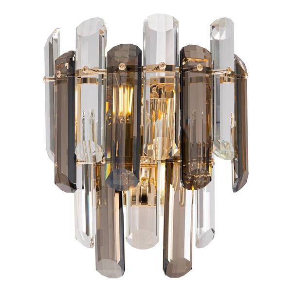 Wandleuchte Flare Kristallglas / Mischmetall - 2-flammig