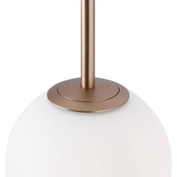 Lampada a sospensione Basicform G Vetro opale / Mischmetal - 5 punti luce