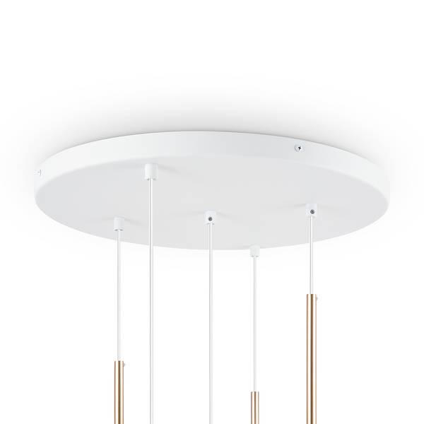 Lampada a sospensione Basicform G Vetro opale / Mischmetal - 5 punti luce
