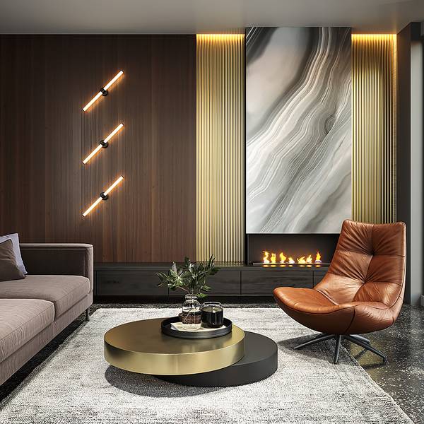 LED-Wandleuchte Axis Typ A Glas / Aluminium - 1-flammig - Schwarz