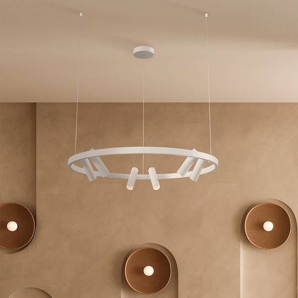 Lampada a sospensione LED Satellite Mischmetal - 6 punti luce
