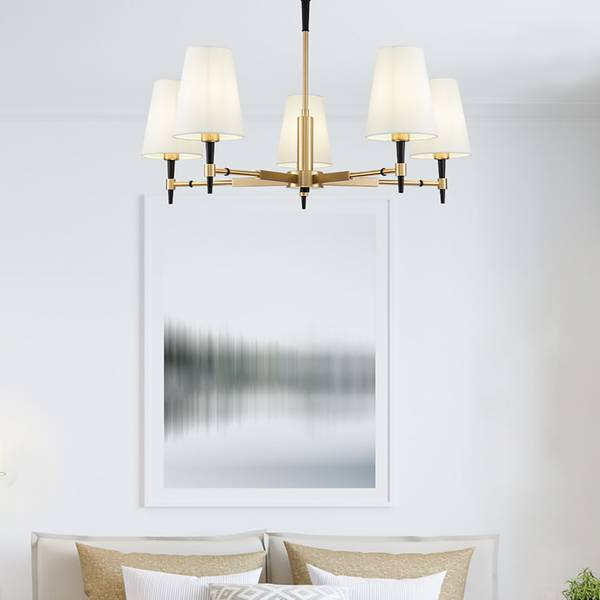 Kroonluchter Zaragoza type B mengweefsel/metaalmix - 5-lichts