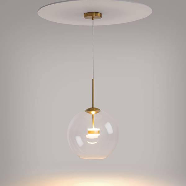 LED-Pendelleuchte Cometa Klarglas / Mischmetall - 1-flammig