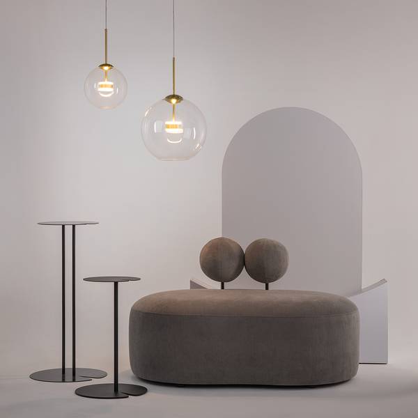 LED-Pendelleuchte Cometa Klarglas / Mischmetall - 1-flammig