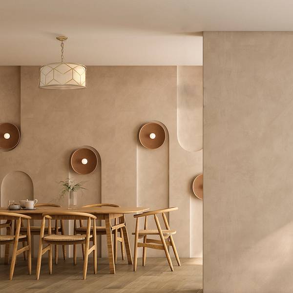 Lampada a sospensione Messina Lino / Mischmetal - 4 punti luce