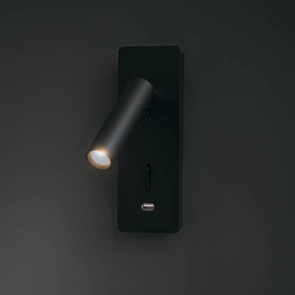 LED-Wandleuchte Mirax Typ A Mischmetall - 1-flammig - Schwarz