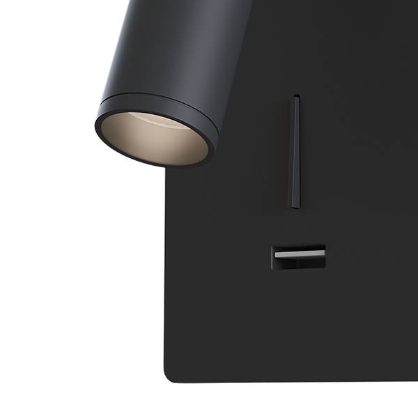 LED-Wandleuchte Mirax Typ A Mischmetall - 1-flammig - Schwarz
