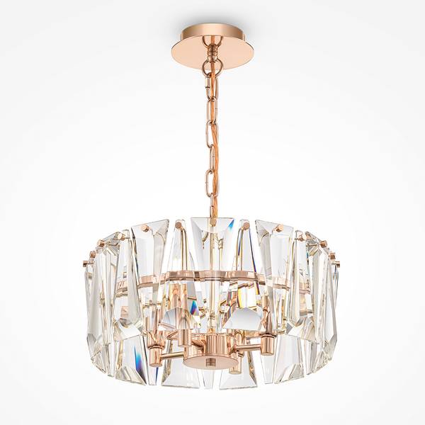 Suspension Puntes - Type D Verre cristal / Métal mixte - 4 ampoules