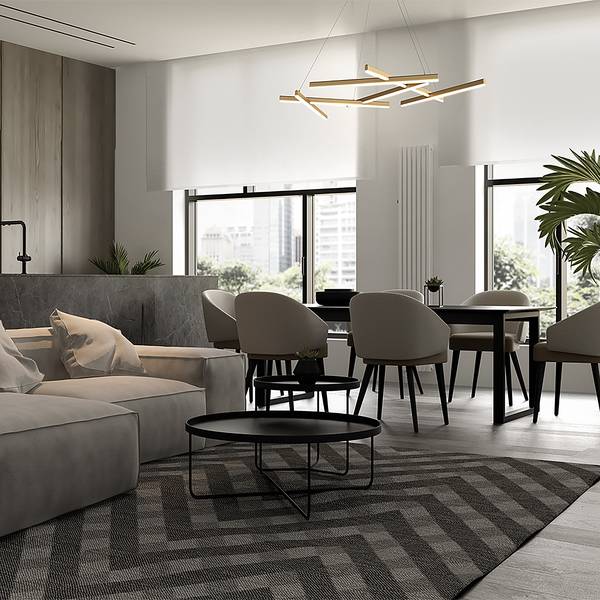 LED-Pendelleuchte Line Typ A Mischmetall - 6-flammig