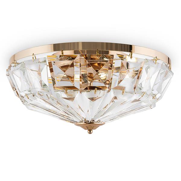 Lampada da soffitto Facet B Cristallo / Mischmetal - 6 punti luce