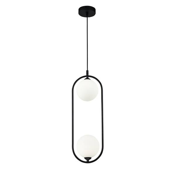 Hanglamp Ring type C melkglas/metaalmix - 2-lichts