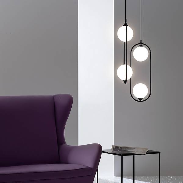 Hanglamp Ring type C melkglas/metaalmix - 2-lichts