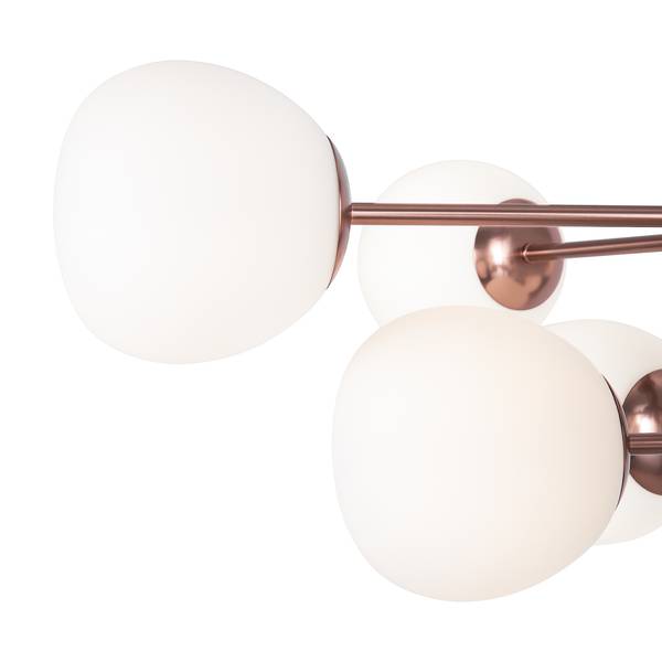 Pendelleuchte Erich Typ B Milchglas / Mischmetall - 10-flammig