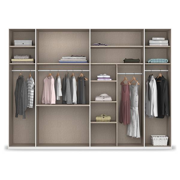 Draaideurkast Montclar met spiegel grafietkleurig - Breedte: 301 cm