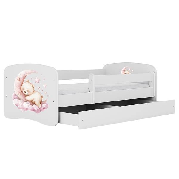 Letto singolo Buyo - Orsetti Bianco - 80 x 160cm - Con rete a doghe