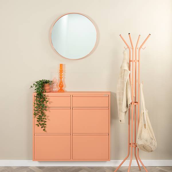 Schuhkipper Meelin mit 6 Klapptüren Apricot