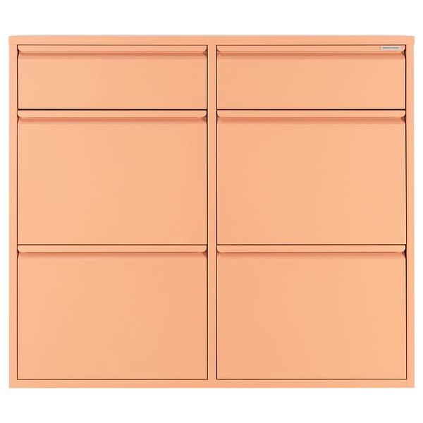 Schuhkipper Meelin mit 6 Klapptüren Apricot