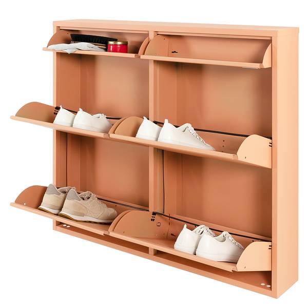 Schuhkipper Meelin mit 6 Klapptüren Apricot