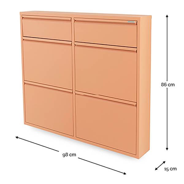 Schuhkipper Meelin mit 6 Klapptüren Apricot