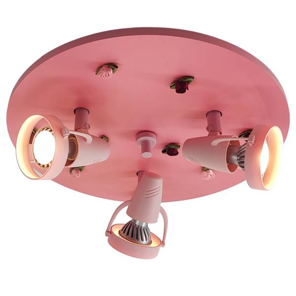 Lampada per cameretta Lemore rose Policarbonato - 3 punto luce