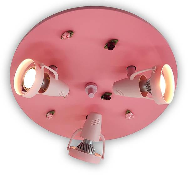 Lampada per cameretta Lemore rose Policarbonato - 3 punto luce