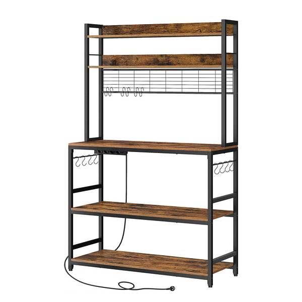 Open keukenkast Leesville stopcontact donkerbruin/zwart