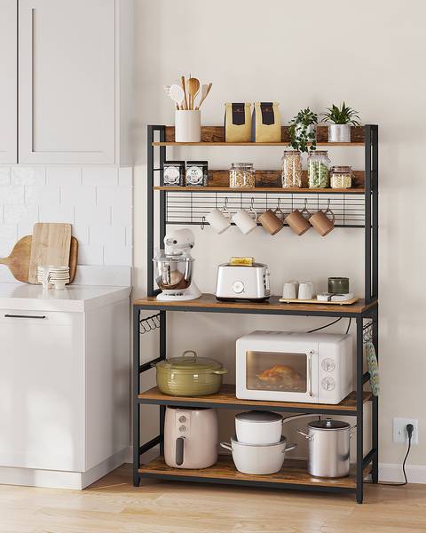 Open keukenkast Leesville stopcontact donkerbruin/zwart