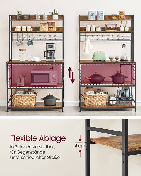 Open keukenkast Leesville stopcontact donkerbruin/zwart