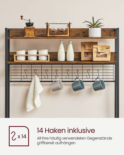 Open keukenkast Leesville stopcontact donkerbruin/zwart