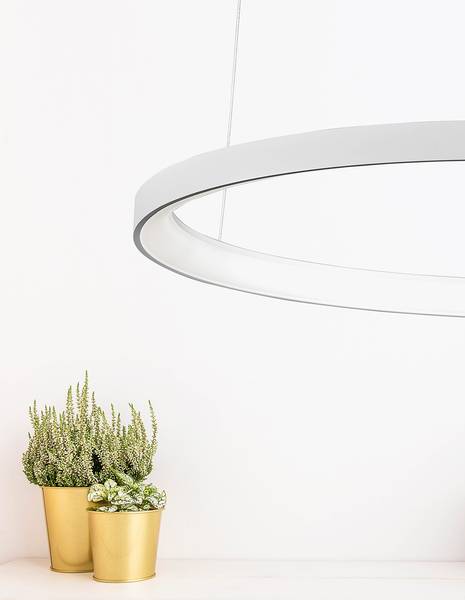 Pendelleuchte Pertino Aluminium - 1-flammig - Weiß - Durchmesser: 78 cm