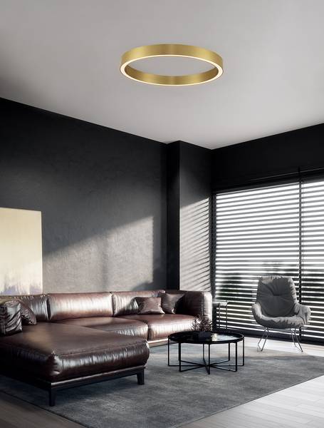 Deckenleuchte Sting Aluminium - 1-flammig - Gold - Durchmesser: 80 cm