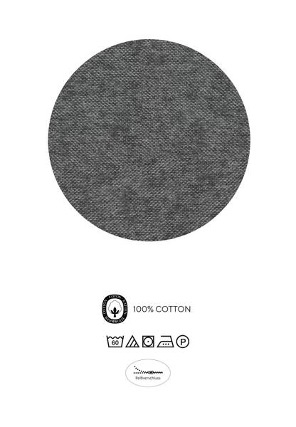 Melange-Flanell Bettwäsche Encha Anthrazit - 155 x 200 cm + Kissen 80 x 80 cm