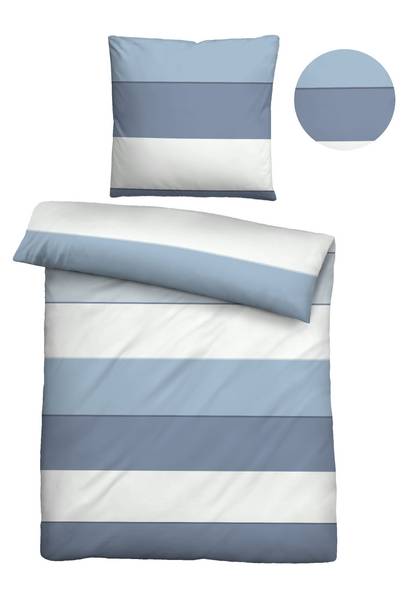 Mako-Satin Bettwäsche Sotok Baumwolle - Taubengrau - 135 x 200 cm + Kissen 80 x 80 cm