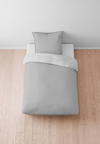 Copripiumino e federa Papis Cotone - Color grigio pallido - 135 x 200 cm + cuscino 80 x 80 cm