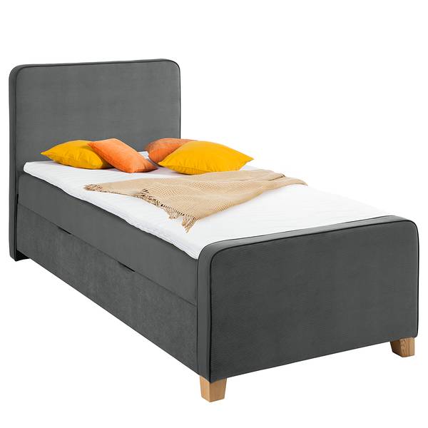 Lit Box Paluki Velours côtelé Onika: Anthracite - 90 x 200cm