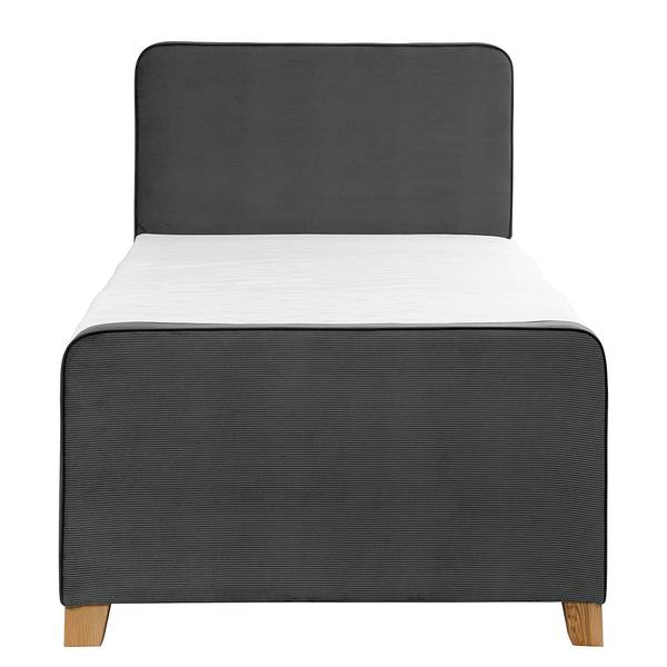 Lit Box Paluki Velours côtelé Onika: Anthracite - 90 x 200cm