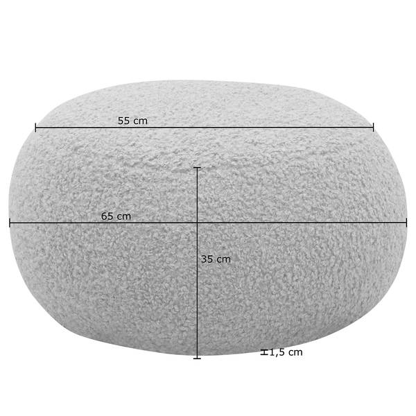 Polsterhocker STOOLA Bouclé Stoff Basima: Beige - Breite: 65 cm