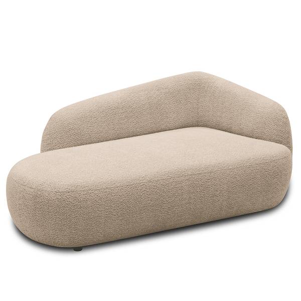Recamiere NAZLAT Bouclé Stoff Anouk: Beige - Armlehne davorstehend rechts