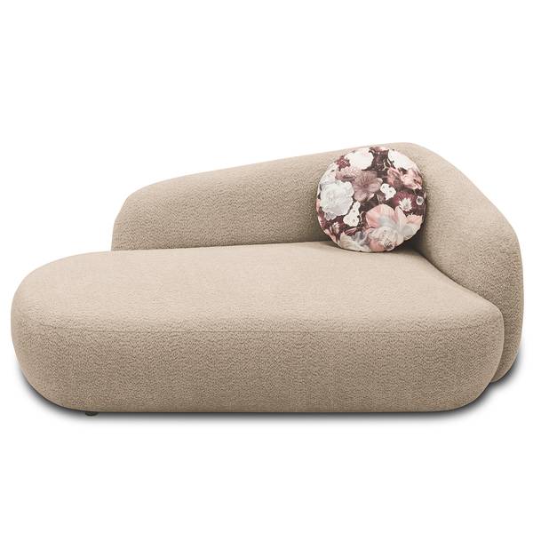 Recamiere NAZLAT Bouclé Stoff Anouk: Beige - Armlehne davorstehend rechts