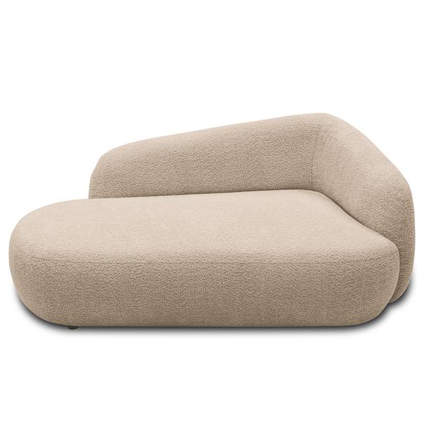 Recamiere NAZLAT Bouclé Stoff Anouk: Beige - Armlehne davorstehend rechts