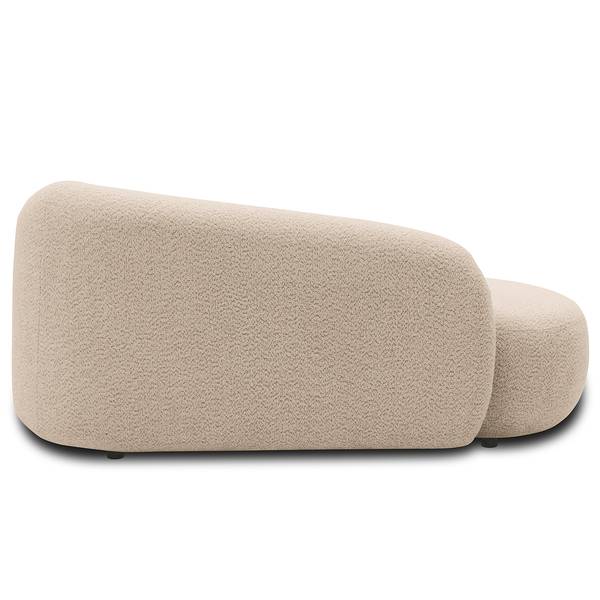 Recamiere NAZLAT Bouclé Stoff Anouk: Beige - Armlehne davorstehend rechts