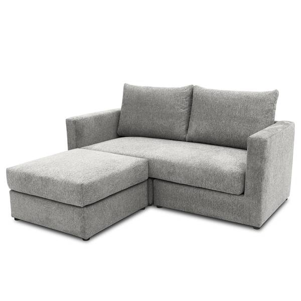 Ecksofa Linlia mit Schlaffunktion Webstoff Aranja: Grau