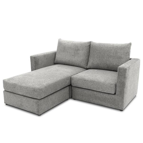 Ecksofa Linlia mit Schlaffunktion Webstoff Aranja: Grau