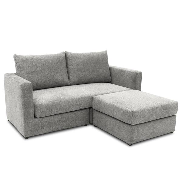 Ecksofa Linlia mit Schlaffunktion Webstoff Aranja: Grau