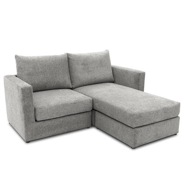 Ecksofa Linlia mit Schlaffunktion Webstoff Aranja: Grau