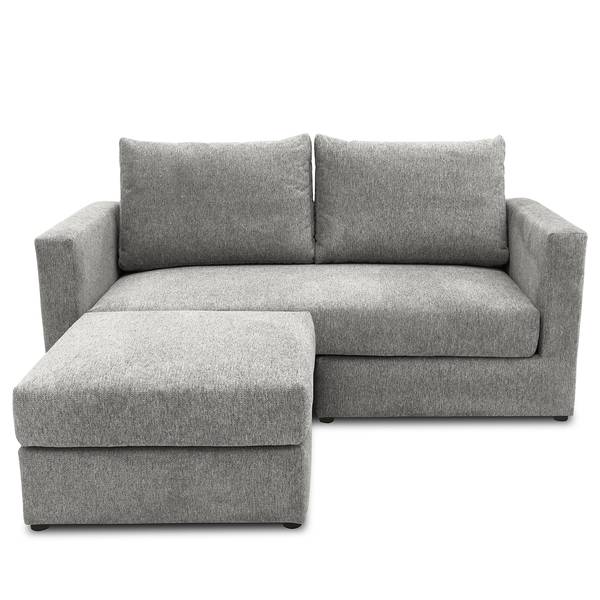 Ecksofa Linlia mit Schlaffunktion Webstoff Aranja: Grau
